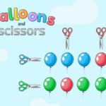 Gra online 🎈 Balloons and scissors
