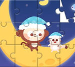 Jigsaw Puzzle: Monkey With Moon – Układanka online